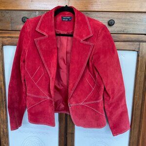 Boston proper Women's red leather jacket, Size 10